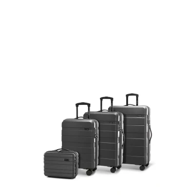Afbeelding van WITTCHEN COMODO Line Set van 4 koffers ABS met TSA slot, maat S, M, L, cosmeticakoffer, Donkergrijs, kofferset, delig,