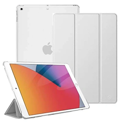 Afbeelding van Fintie Ultradunne beschermhoes voor iPad 10,2 inch (9e / 8e 7e generatie, model 2021/2020/2019) met transparante achterkant autoslaap/wake, zilver