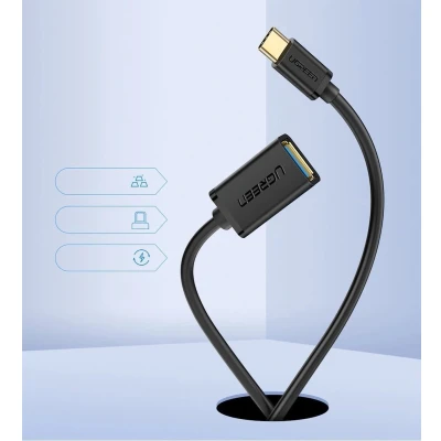 Afbeelding van UGREEN USB C naar A 3.0 Adapter On The Go Kabel Zwart