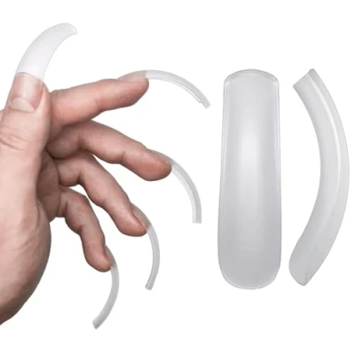 Afbeelding van NOVO OVO 240 stuks kunstnagels met volledige afdekking van extra gebogen, vierkant, dik, XL, XXL, transparant en zacht acryl, 12 maten (Queen Square Pro)
