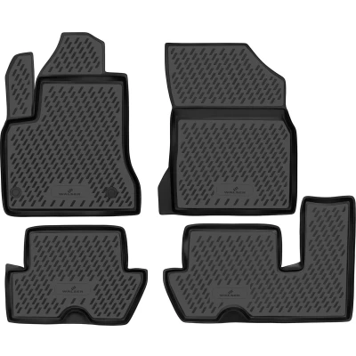 Afbeelding van WALSER XTR 75260 Vloermatset Waterdicht Rubber voor en achter Zwart Op maat gemaakt