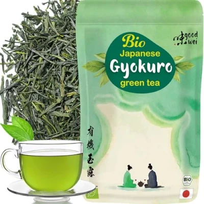Afbeelding van Biologische Gyokuro groene thee, met de hand geoogst in Japan Japanse thee specialiteit schaduwthee, 120 g