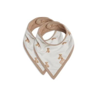 Afbeelding van Jollein Slab Bandana Teddy Bear 2 Stuks GOTS