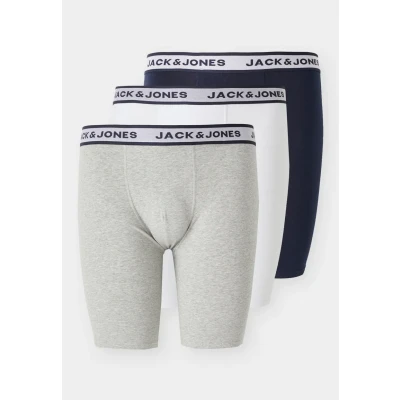 Afbeelding van Jack &amp; Jones Jacsolid Briefs 3 PACK Onderbroeken, Heren, Maat: 3XL, Light grey/white/navy blazer