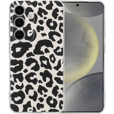 Afbeelding van imoshion hoesje Geschikt voor Samsung Galaxy S25 Siliconen Design Meerkleurig / Leopard Transparent