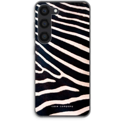 Afbeelding van hoesje geschikt voor Samsung Galaxy S23 Zebra Soft Cover Telefoonhoesje Bescherming aan alle Kanten en Schermrand