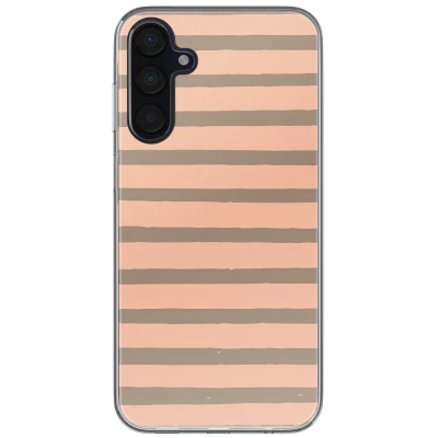 Afbeelding van imoshion hoesje Geschikt voor Samsung Galaxy A35 Siliconen Design Meerkleurig / Striped peach reverse
