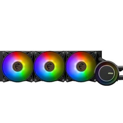 Image de MSI MAG CORELIQUID E360 Système de refroidissement liquide processeur Taille radiateur : 360 mm (pour LGA1156, LGA1155, LGA1150, LGA1151, AM4, TR4, sTRX4, LGA1200, LGA1700, AM5) base cuivre 120