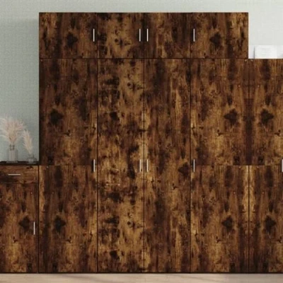 Image de vidaXL Buffet haut chêne fumé 80x42,5x185 cm bois d&#039;ingénierie3281438