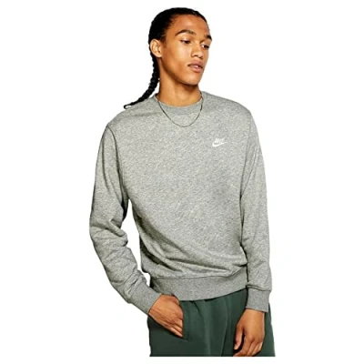 Afbeelding van Nike Sportswear CLUB Sweater, Heren, Maat: Large, Dark grey heather/white