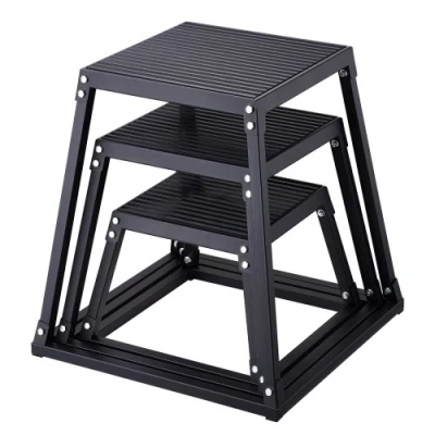 Image de VEVOR Boîte de Pliométrie 3PCs 305/458/609 mm Haut Plateforme Pliométrique Charge 227 kg à Saut Musculation Fitness Crossfit pour Entraînement Pompes Squats Gym Domicile Noir