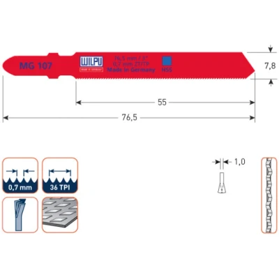 Afbeelding van Decoupeerzaagbladen Bosch T118G Geschikt voor Metaal MG 107 (set van 5)