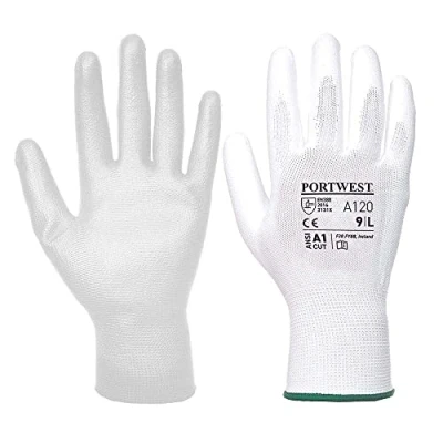 Afbeelding van Handschoen PU Palm Wit A120 Portwest