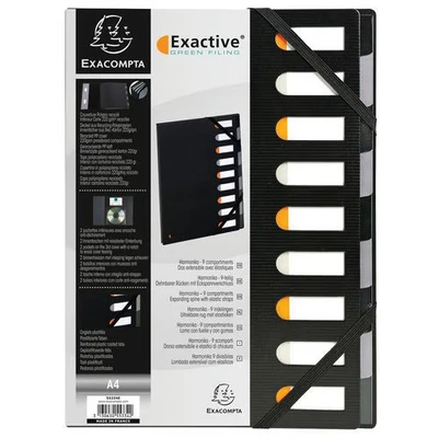 Image de Trieur rigide dos extensible 9 compartiments noir harmonika®