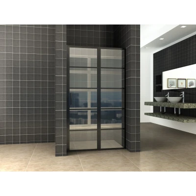 Afbeelding van Wiesbaden Horizon nisdeur R/L met vast deel 140cm 8mm NANO