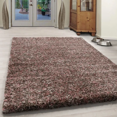 Afbeelding van Rainbow Soft Shaggy Hoogpolig Vloerkleed Beige / Roze 160x230 cm