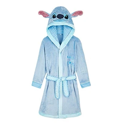 Afbeelding van Disney Kamerjas voor kinderen, badjas van fleece, Mickey, Minnie, Stitch, Simba, Tijgetje, Blauw