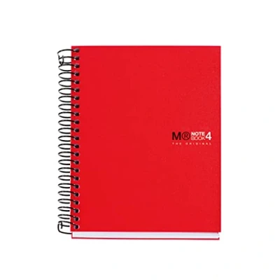 Afbeelding van Miquelrius Notitieboek, polypropyleen, ondoorzichtig, A6, 105 x 148 mm, 140 vellen van 70 g/m² en 4 gekleurde strepen, 7 mm lijn, rood