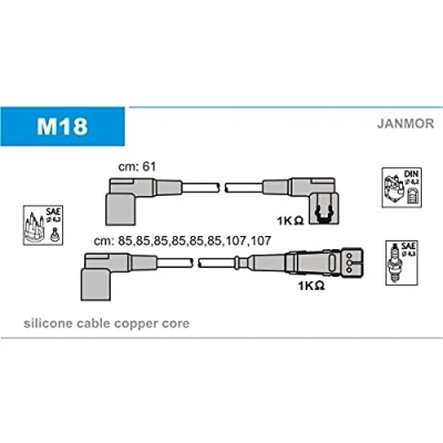 Afbeelding van JANMOR M18 Bougiekabelset MERCEDES BENZ: SL Convertible, S Class Saloon, Coupe
