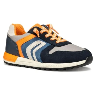 Afbeelding van Geox Sneaker Sneakers laag voor kinderen, Maat: 35, Light grey navy Leer en textiel