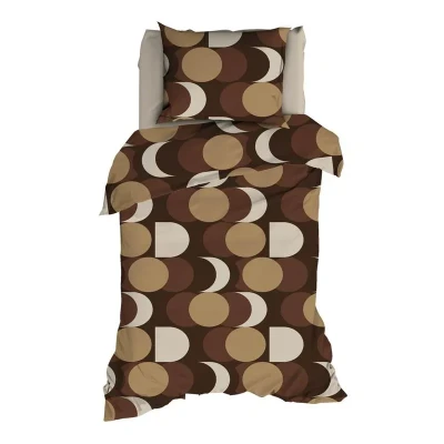 Afbeelding van Satin d&#039;Or Artballs Dekbedovertrek Eenpersoons 140x200/220 cm Bruin