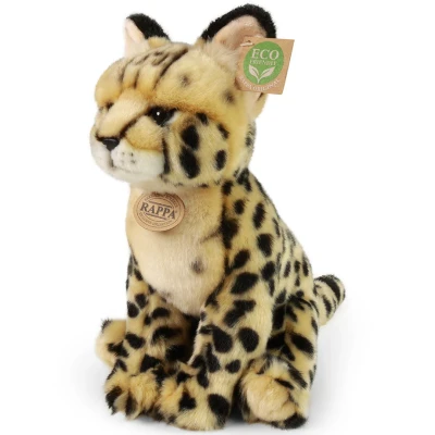 Afbeelding van Rappa ECO knuffel serval 30 cm realistische van recyclede PET flessen zwart, crème