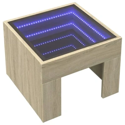 Image de vidaXL Table basse avec LED infini chêne sonoma 40x40x30 cm847597