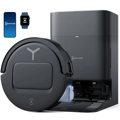 Afbeelding van ECOVACS DEEBOT T80 OMNI Robotstofzuiger, 18.000 Pa, onmiddellijke automatische reiniging OZMO ROLLER, ZeroTangle 3.0, warm water wassen 40 75 C, hete lucht drogen, zwart