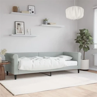 Afbeelding van vidaXL Slaapbank met matras 80x200 cm fluweel lichtgrijs