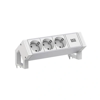 Afbeelding van Bachmann Compacte Bureau Stroomoplossing Witte stekkerdoos met 3 stopcontacten