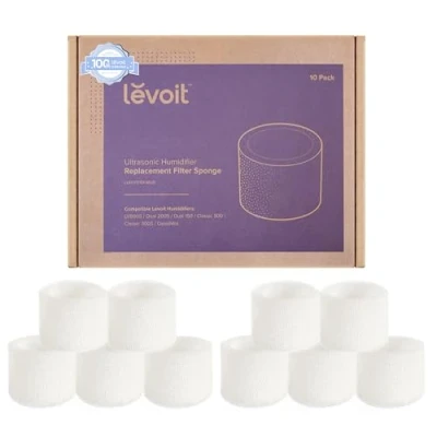 Afbeelding van Levoit Reservefilters voor luchtbevochtiger, compatibel met Dual150, Dual200S, Classic300(S), LV600S, 10 stuks, wit