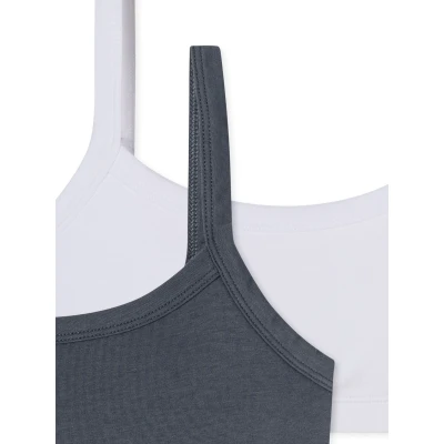 Afbeelding van Schiesser 2PACK Fresh VIBE Bustier voor kinderen, Maat: 140, Weiss graphit