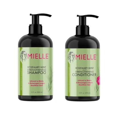 Afbeelding van Mielle Rozemarijn Mint Met biotine doordrenkt Haargroeiproducten voor sterker en gezonder haar Set van 2 shampoos conditioners