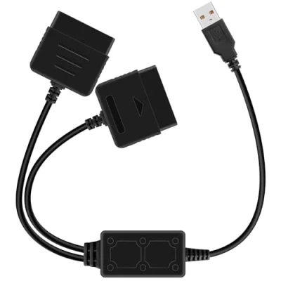 Afbeelding van OSTENT USB adapter conversiekabel voor Sony PS1 PS2 Bedrade Controller Gamepad Joystick naar PC Kleur: Zwart