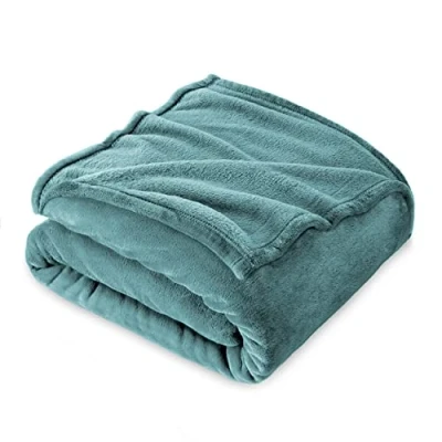Afbeelding van Flanel fleecedeken, 130 x 160 cm, bankovertrek, fleece, deken voor eenpersoonsbed, dik, zacht en warm, hoogwaardige deken, watergroen