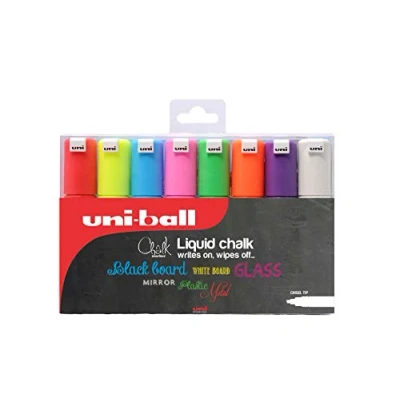 Afbeelding van Marcador Tiza Líquida Uni Chalk PWE 8K. Stuche 8 U. Surtidas
