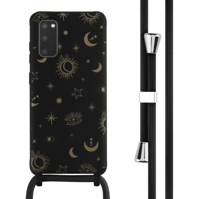 Afbeelding van iMoshion Hoesje Geschikt voor Samsung Galaxy S20 met koord Color Backcover afneembaar Zwart