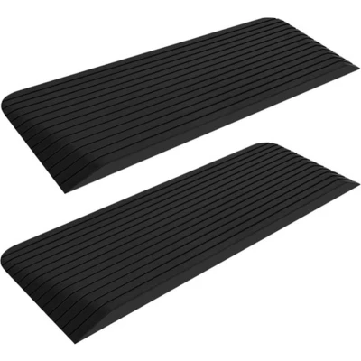 Afbeelding van vidaXL Drempelhulpen 2 st 110x41x5 cm rubber