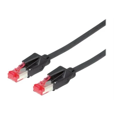 Image de Dätwyler Cordon de raccordement RJ 45 (M) pour 10 m Paire torsadée blindée (SSTP) CAT 6 sans halogène noir