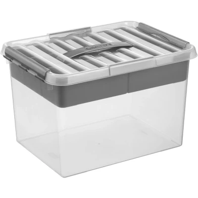 Afbeelding van Sunware Q Line Multi Opbergbox 22 Liter Transparant Metaal Opbergboxen &amp; Kratten