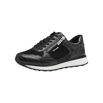 Afbeelding van Tamaris Sneakers laag, Dames, Maat: 37, Black comb Leer en textiel
