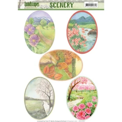 Afbeelding van Scenery Jeanine`s Art Landscapes Landscape Oval