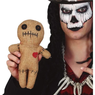 Afbeelding van Jute Voodoo pop 25 cm Halloween decoratie/accessoire horror popjes