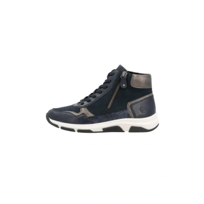 Afbeelding van Remonte Sneakers laag, Dames, Maat: 43, Pazifikblau Veloursleer