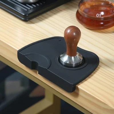 Afbeelding van Koffiebuffer, siliconen jam buffer, koffievulkussen, antislip, espresso vulkussen, zwart, 12 x 17,5 3 cm