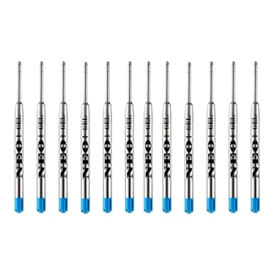Afbeelding van Gel balpenvullingen, langdurige vullingen, 0,5 mm fijne punt, compatibel met Parker balpennen. G2 stijl navulling gemaakt in Duitsland (12 x blauwe gelinkt)