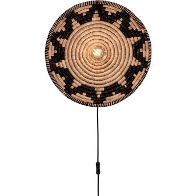 Afbeelding van GOOD&amp;MOJO Wandlamp Andros NaturelZwart Ø45cm