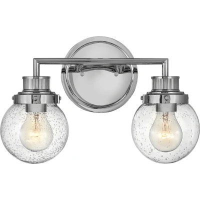 Afbeelding van Hinkley LED Badkamerarmatuur Poppy 2X E27 Max 60W IP44 Polished Chrome
