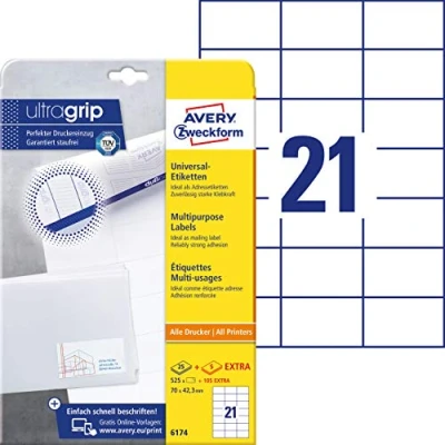 Image de AVERY Zweckform Etiquette universelle, 70 x 42,3 mm, blanc