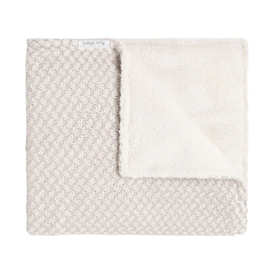 Afbeelding van Baby&#039;s Only Ledikantdeken Happiness Urban Taupe/Ecru